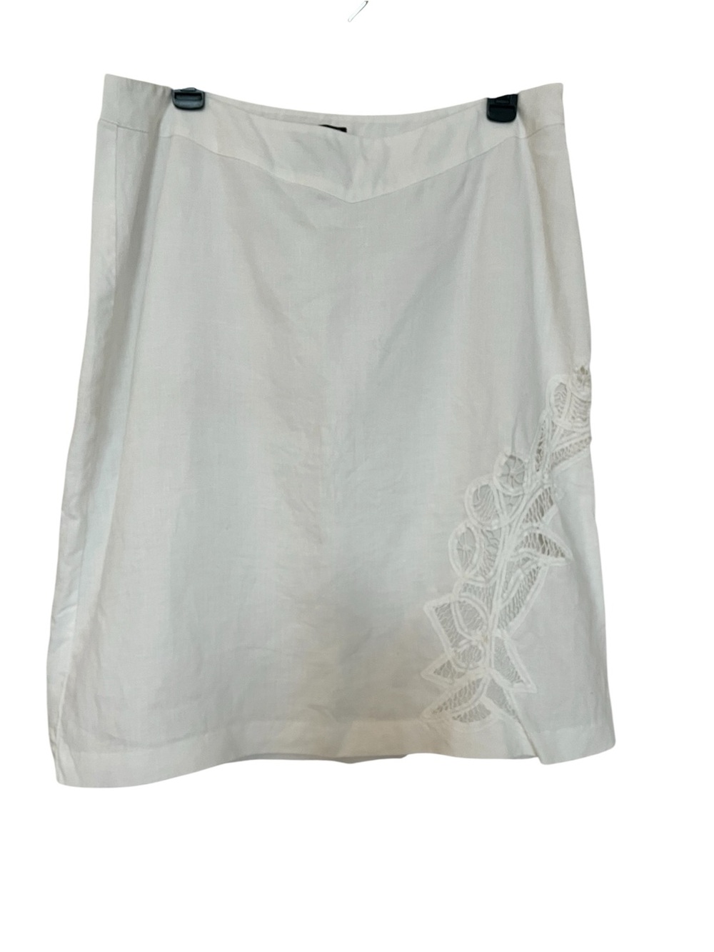Alexandra Bartlett 100% Linen and Eyelet Cut Skirt size 12